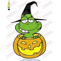 Halloween Frog Embroidery Design